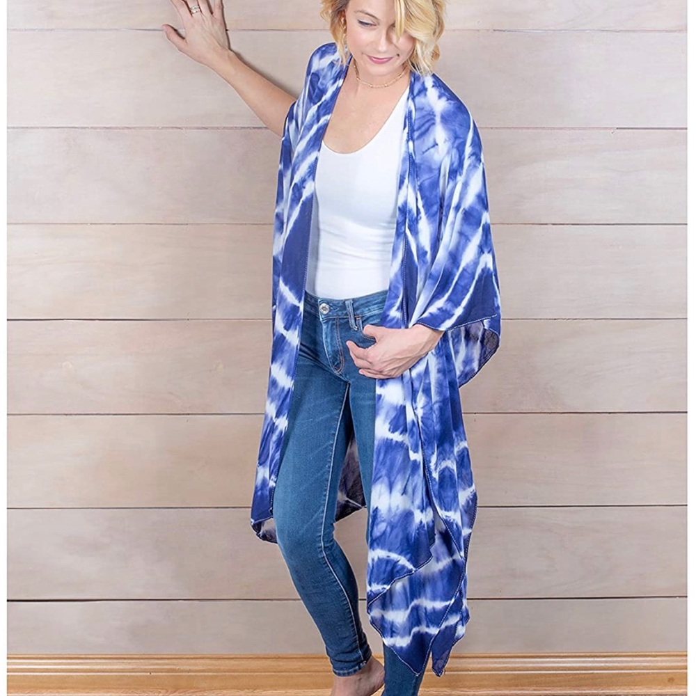 Tie Dye Abstract print chiffon Kimono